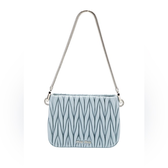 MIU MIU Blue Quilted Shoulder Bag NEW